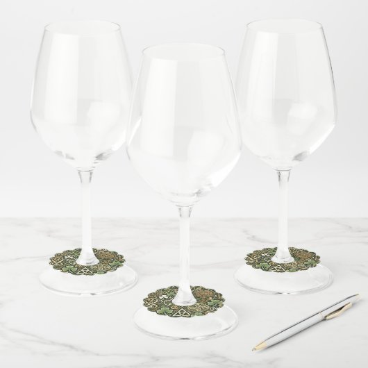Étiquette Pour Verre De Vin Floraison celtique (Lot)