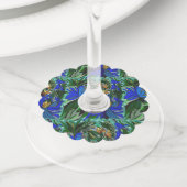 Étiquette Pour Verre De Vin Floral (De près)