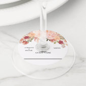 Étiquette Pour Verre De Vin Flore mariage d'aquarelle (De près)