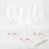 Étiquette Pour Verre De Vin Flore mariage d'aquarelle (Lot)