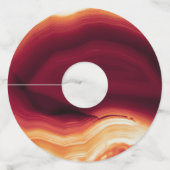 Étiquette Pour Verre De Vin Gate rouge et cadre géode mariage de automne moder (Dos)