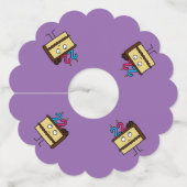 Étiquette Pour Verre De Vin Gâteau 22e anniversaire avec chandelles glace choc (Dos)