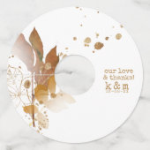 Étiquette Pour Verre De Vin Golden Automne Splash Mariage ID655 (Devant)