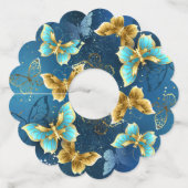 Étiquette Pour Verre De Vin Golden butterflies (Dos)