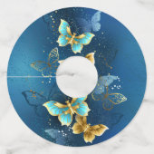 Étiquette Pour Verre De Vin Golden butterflies (Dos)