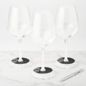 Étiquette Pour Verre De Vin Gothic Half Skull Cool Black And White Grunge (Lot)