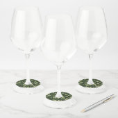 Étiquette Pour Verre De Vin Grappe de vignes dans des nuances de vert (Lot)