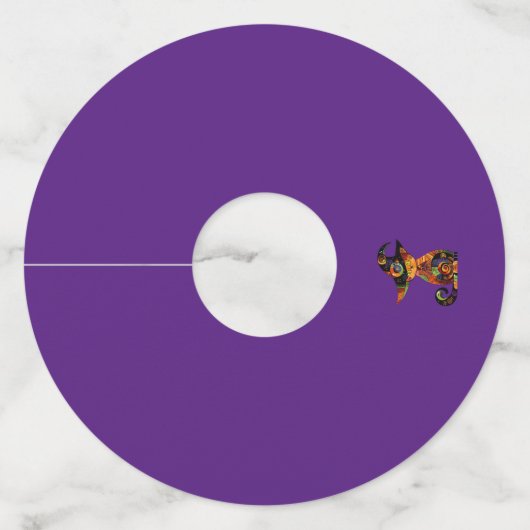 Étiquette Pour Verre De Vin Halloween/mystique/chat/chute (Devant)