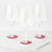 ÉTIQUETTE POUR VERRE DE VIN HYDRANGES ROSES (Lot)