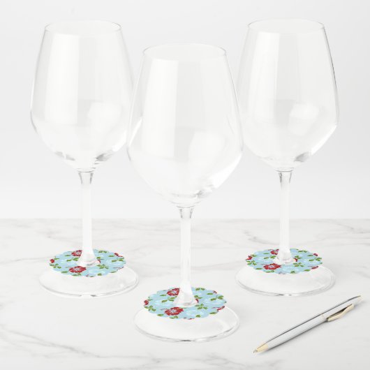 Étiquette Pour Verre De Vin Impression hawaïenne (Lot)