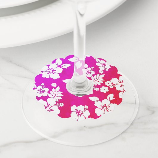 Étiquette Pour Verre De Vin Impression hawaïenne (De près)