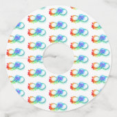 Étiquette Pour Verre De Vin Infinity avec Rainbow Jellyfish (Dos)