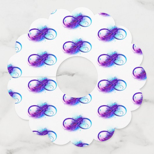 Étiquette Pour Verre De Vin Infinity with purple feather (Devant)