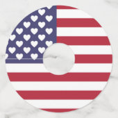 ÉTIQUETTE POUR VERRE DE VIN J'AIME LES ÉTATS-UNIS D'AMÉRIQUE (Devant)