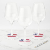 ÉTIQUETTE POUR VERRE DE VIN J'AIME LES ÉTATS-UNIS D'AMÉRIQUE (Lot)