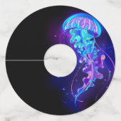 Étiquette Pour Verre De Vin Jellyfish éclatante couleur (Dos)