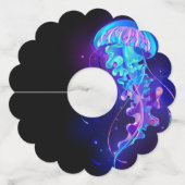 Étiquette Pour Verre De Vin Jellyfish éclatante couleur (Dos)