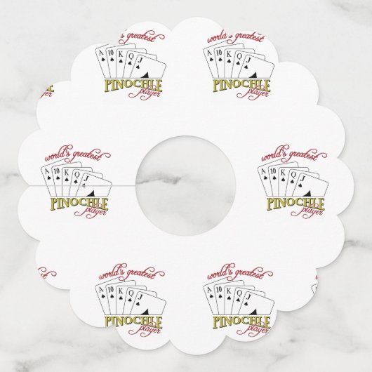 Étiquette Pour Verre De Vin Joueur Pinochle (Devant)