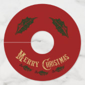 Étiquette Pour Verre De Vin Joyeux Noël d'or (Devant)