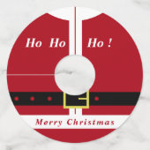 Étiquette Pour Verre De Vin Joyeux Noël - Père Noël - Cadeaux Pour Tous (Devant)