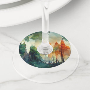 Étiquette Pour Verre De Vin La forêt (nature)