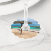 Étiquette Pour Verre De Vin La plage de l'Anse des Rochers (De près)