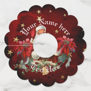 Étiquette Pour Verre De Vin Le Père Noël vous souhaite un joyeux Noël