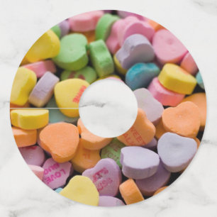 ÉTIQUETTE POUR VERRE DE VIN LES COEURS DE LA BOUGIE DE VALENTINE