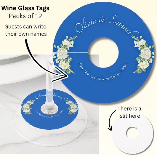 Étiquette Pour Verre De Vin Les Invités Écrivent Leur Propre Nom.