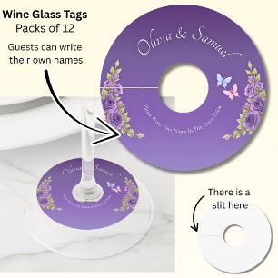 Étiquette Pour Verre De Vin Les Invités Écrivent Leur Propre Nom.