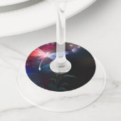 Étiquette Pour Verre De Vin libellule rouge brillante (De près)