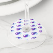Étiquette Pour Verre De Vin L'infini avec plume violette (De près)