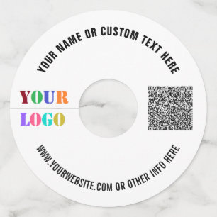Étiquette Pour Verre De Vin Logo personnalisé Texte QR Code Vin Verre Modèle d