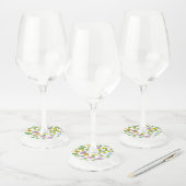 Étiquette Pour Verre De Vin Ma conception de fleurs (Lot)