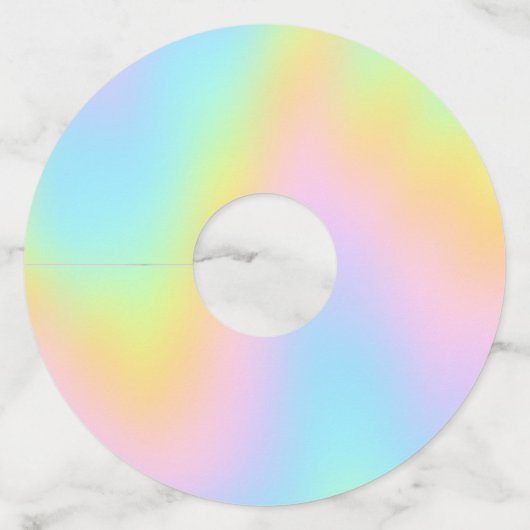 Étiquette Pour Verre De Vin Magnificent Pastel Rainbow Wedding (Devant)