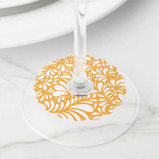 Étiquette Pour Verre De Vin Mandala 4 (De près)