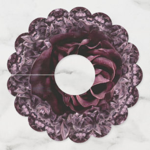 Étiquette Pour Verre De Vin Mandala de rose