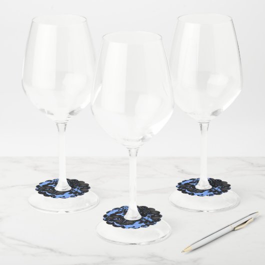 Étiquette Pour Verre De Vin Marble pattern 9 (Lot)