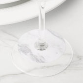 Étiquette Pour Verre De Vin Marbre Blanc (De près)