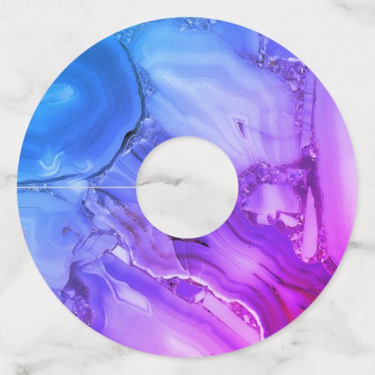 Étiquette Pour Verre De Vin Marbre violet exotique (Devant)