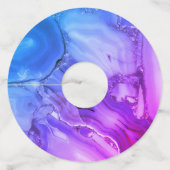 Étiquette Pour Verre De Vin Marbre violet exotique (Dos)