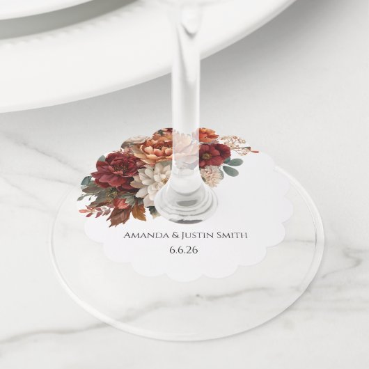 Étiquette Pour Verre De Vin Mariage (De près)