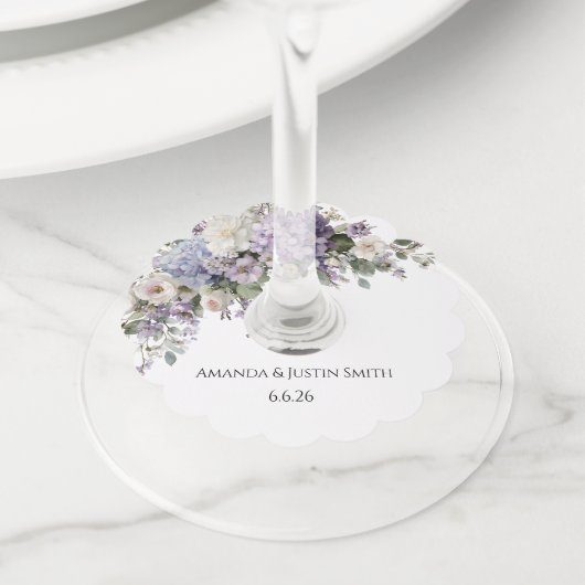 Étiquette Pour Verre De Vin Mariage (De près)