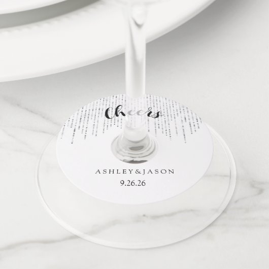 Étiquette Pour Verre De Vin Mariage (De près)