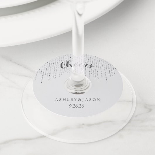 Étiquette Pour Verre De Vin Mariage (De près)