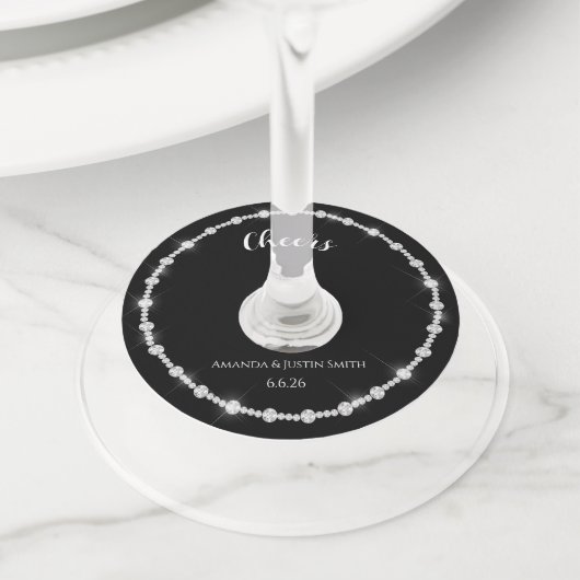 Étiquette Pour Verre De Vin Mariage (De près)