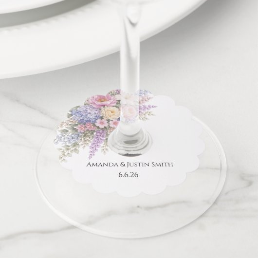 Étiquette Pour Verre De Vin Mariage (De près)