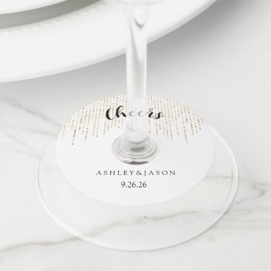 Étiquette Pour Verre De Vin Mariage (De près)