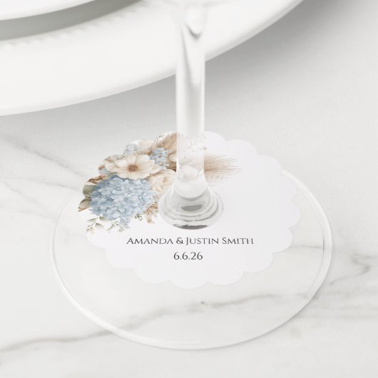 Étiquette Pour Verre De Vin Mariage (De près)
