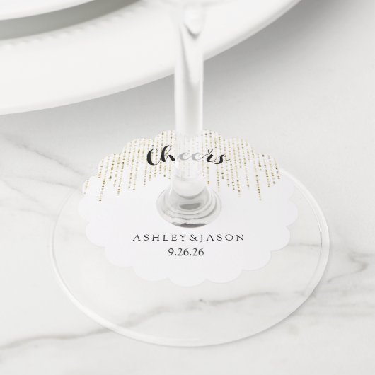 Étiquette Pour Verre De Vin Mariage (De près)